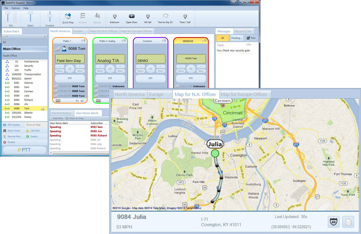 screenshot of RadioPro Dispatch